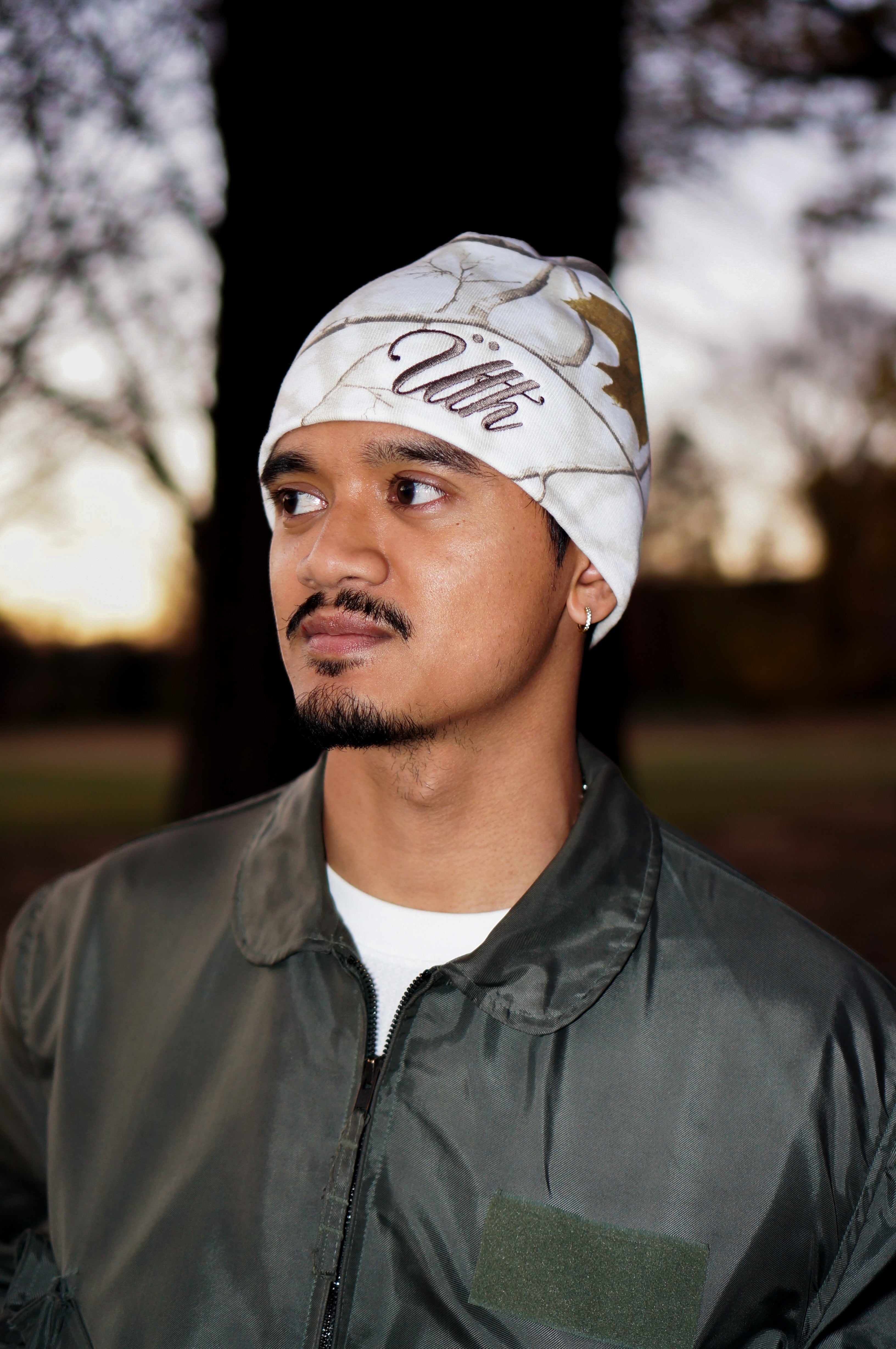 White Real Tree Beanie